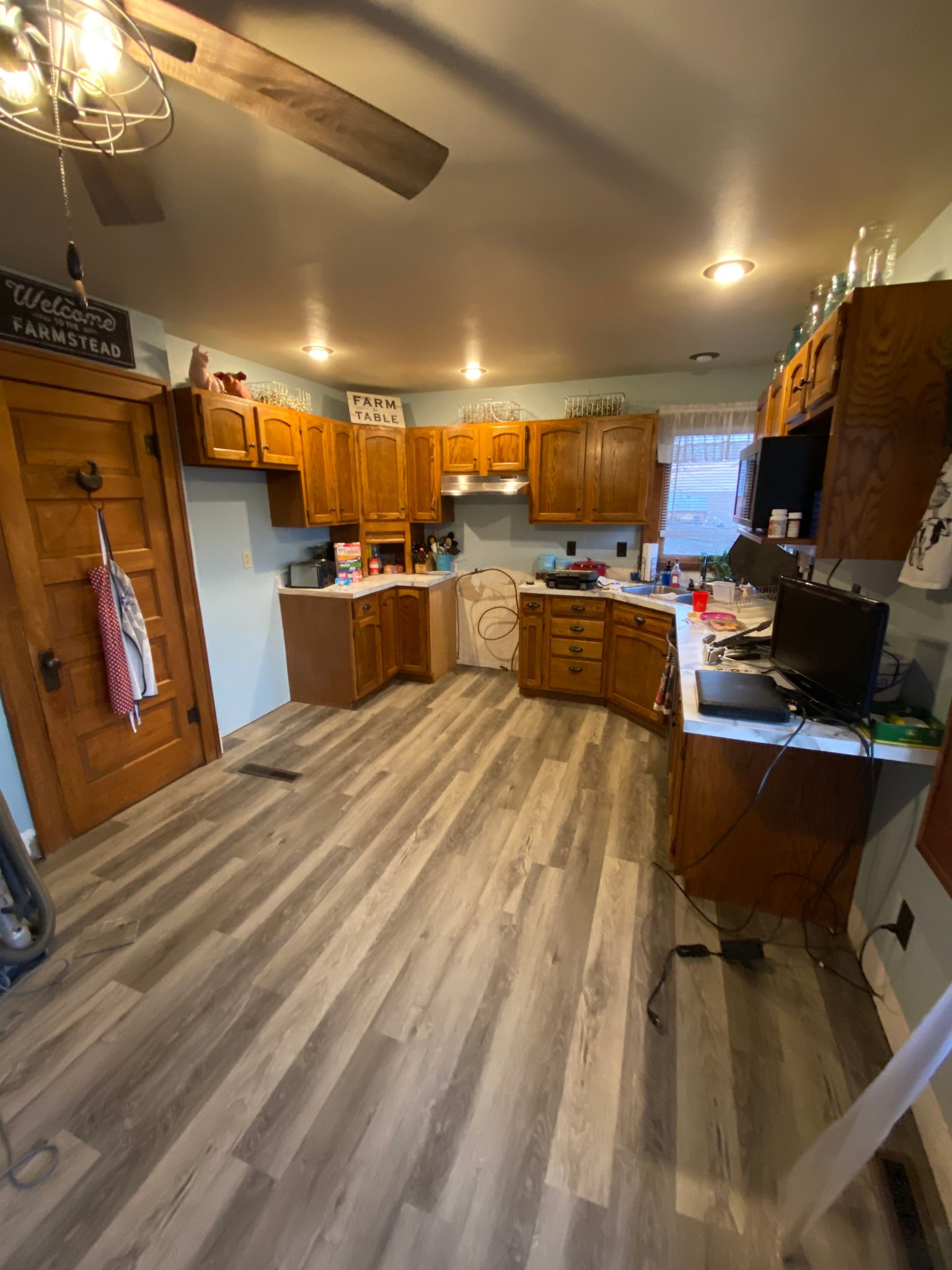 Commercial space with new flooring